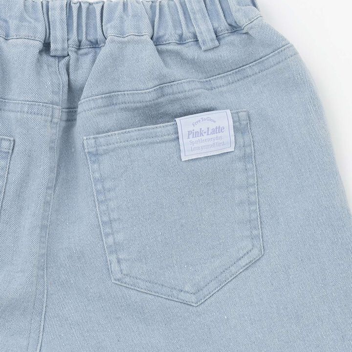 Ribbon Denim Shorts,Gray, medium image number 6