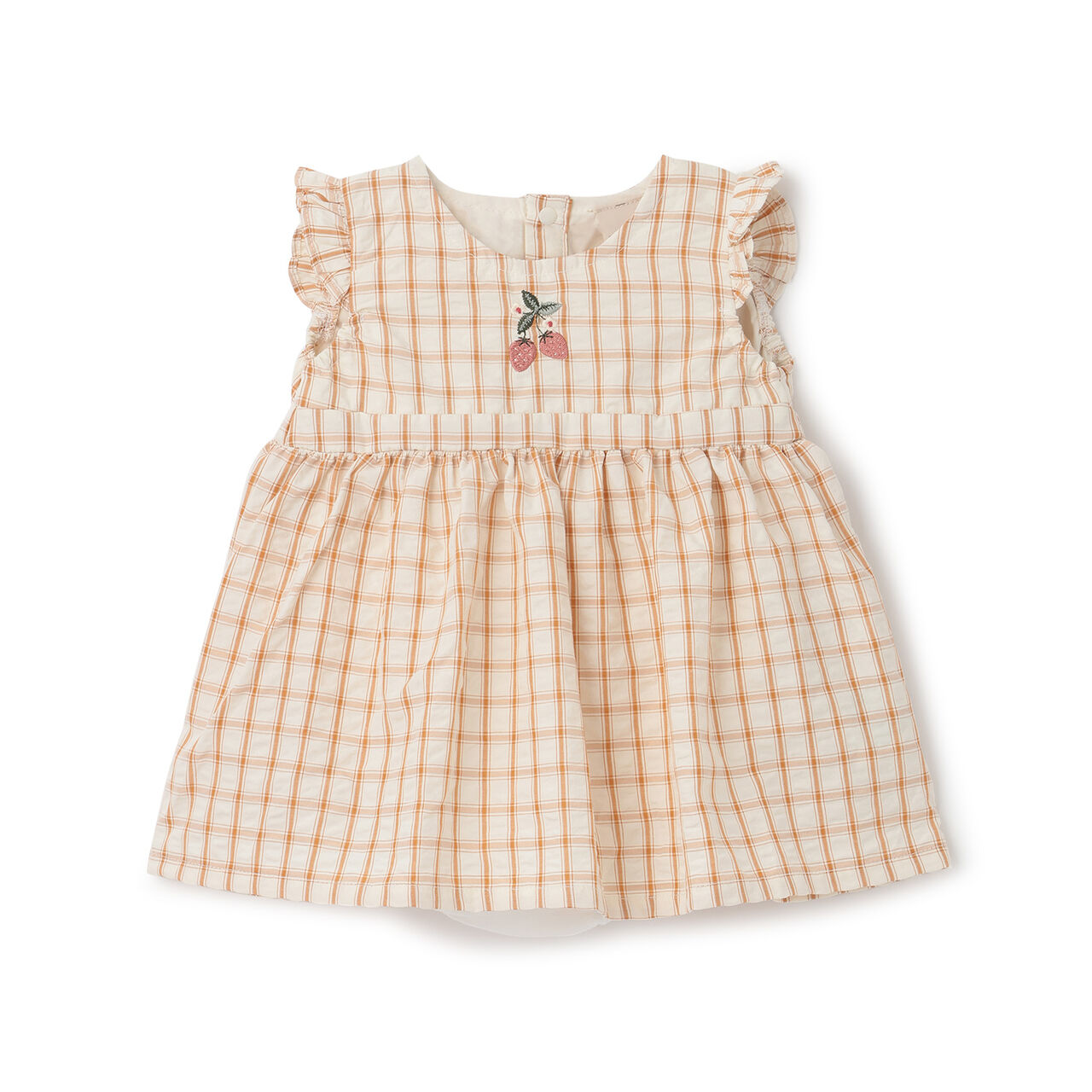 [Web Exclusive] Checkered Romper Dress / E,Yellow orange, large image number 0