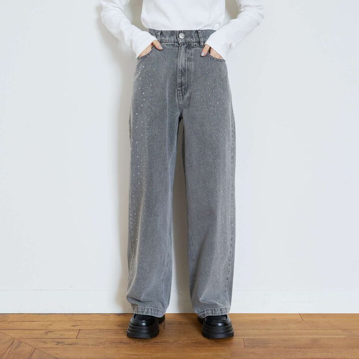 Stylish Stone Denim Pants,Blue, medium image number 11