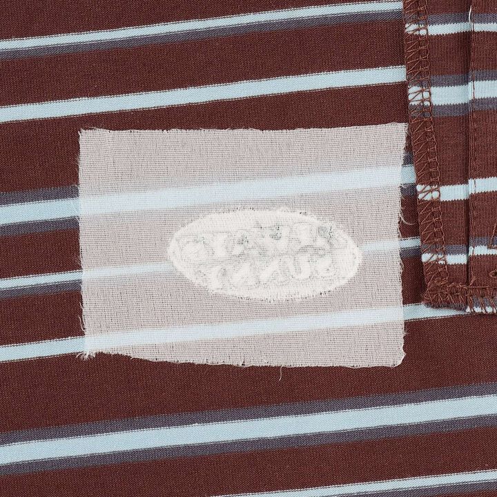 多色橫條紋寬版剪裁短袖橄欖球風襯衫,白色, medium image number 13