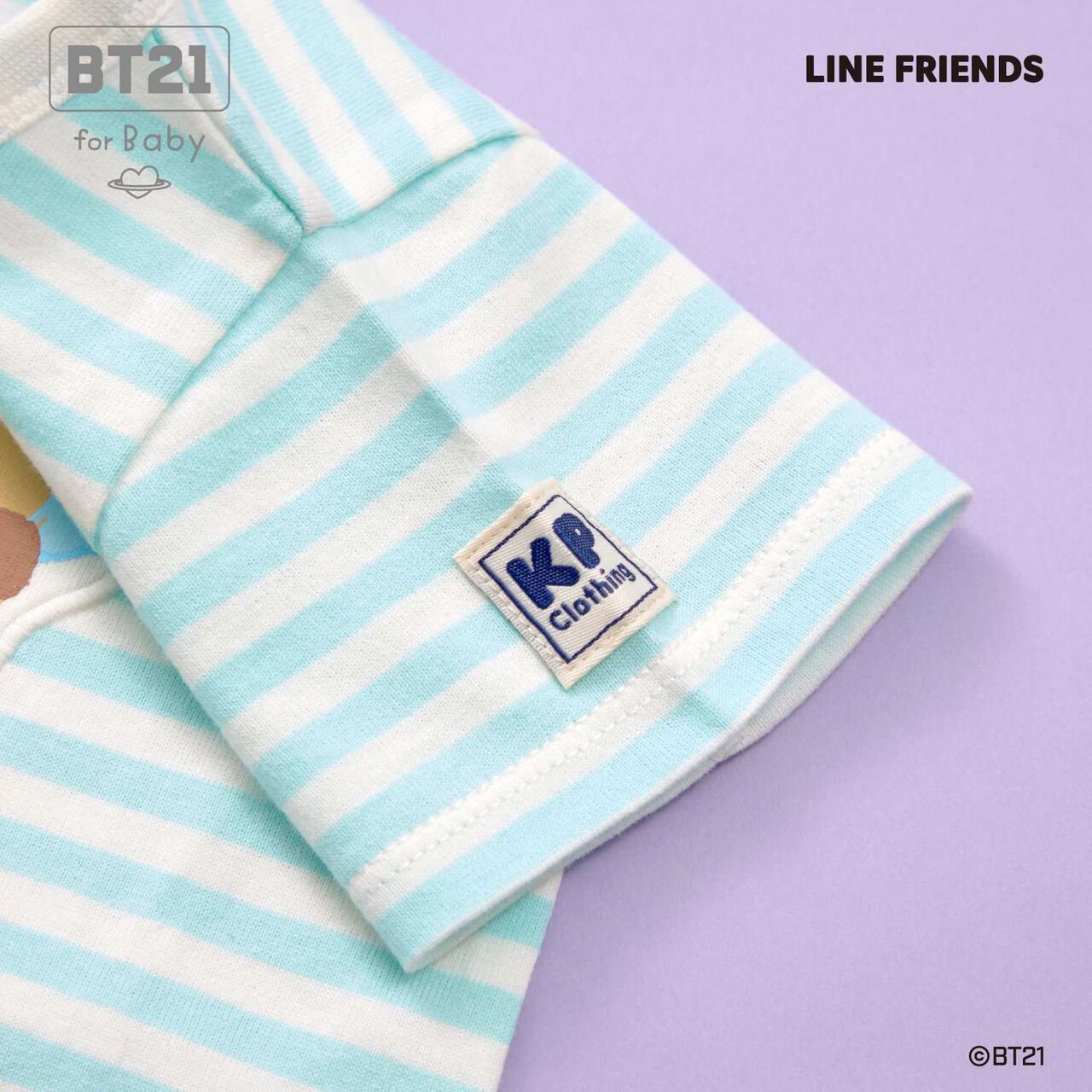[BT21] Appliqu&eacute; Stripe Pattern Short Overall,Mint, large image number 11
