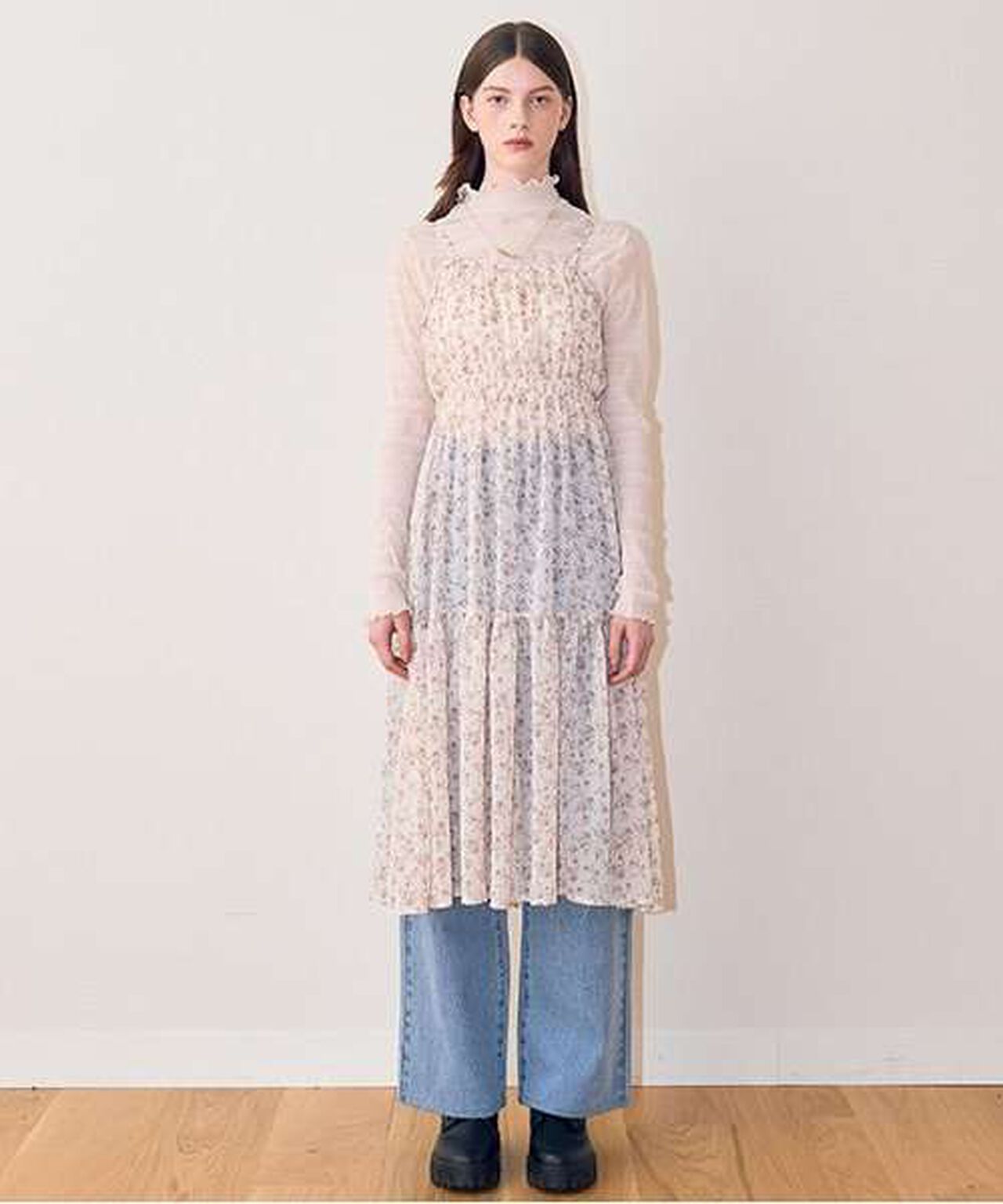 Sheer One-Piece Dress,Off white, large image number 15