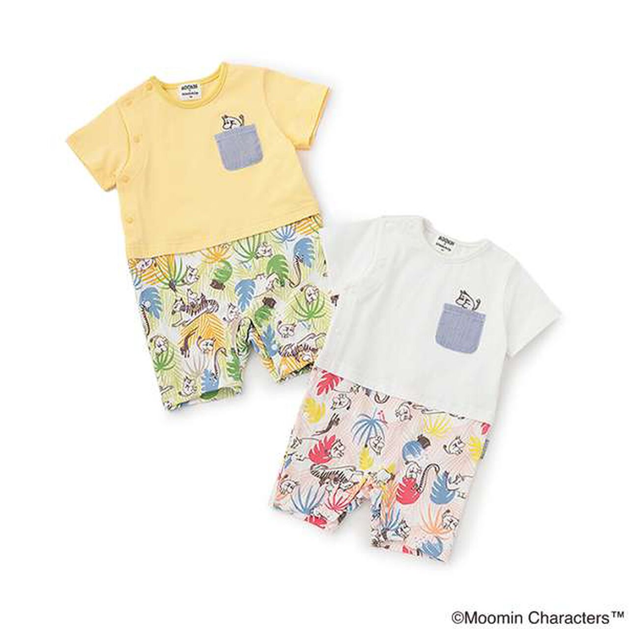 MOOMIN/Jungle Pattern Short-Sleeve Coverall,Cream, large image number 8