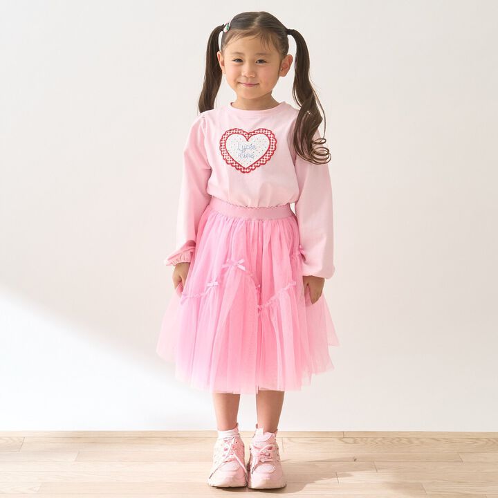 Quick-Dry UV Heart Print Puff Sleeve T-Shirt [Lycee Mine Ballet Series],Lavender, medium image number 15