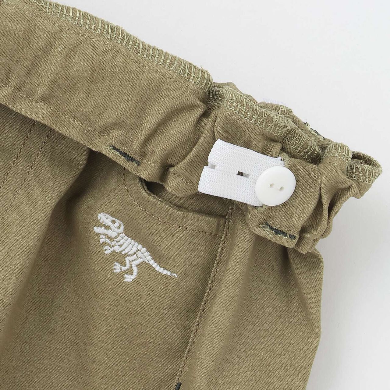 Dinosaur Embroidery Long-Length Wide Straight Pants,Charcoal gray, large image number 5