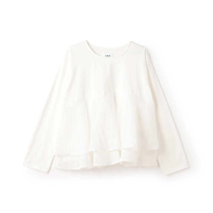 Organza Docking Long-Sleeve T-Shirt,Striped, medium image number 6