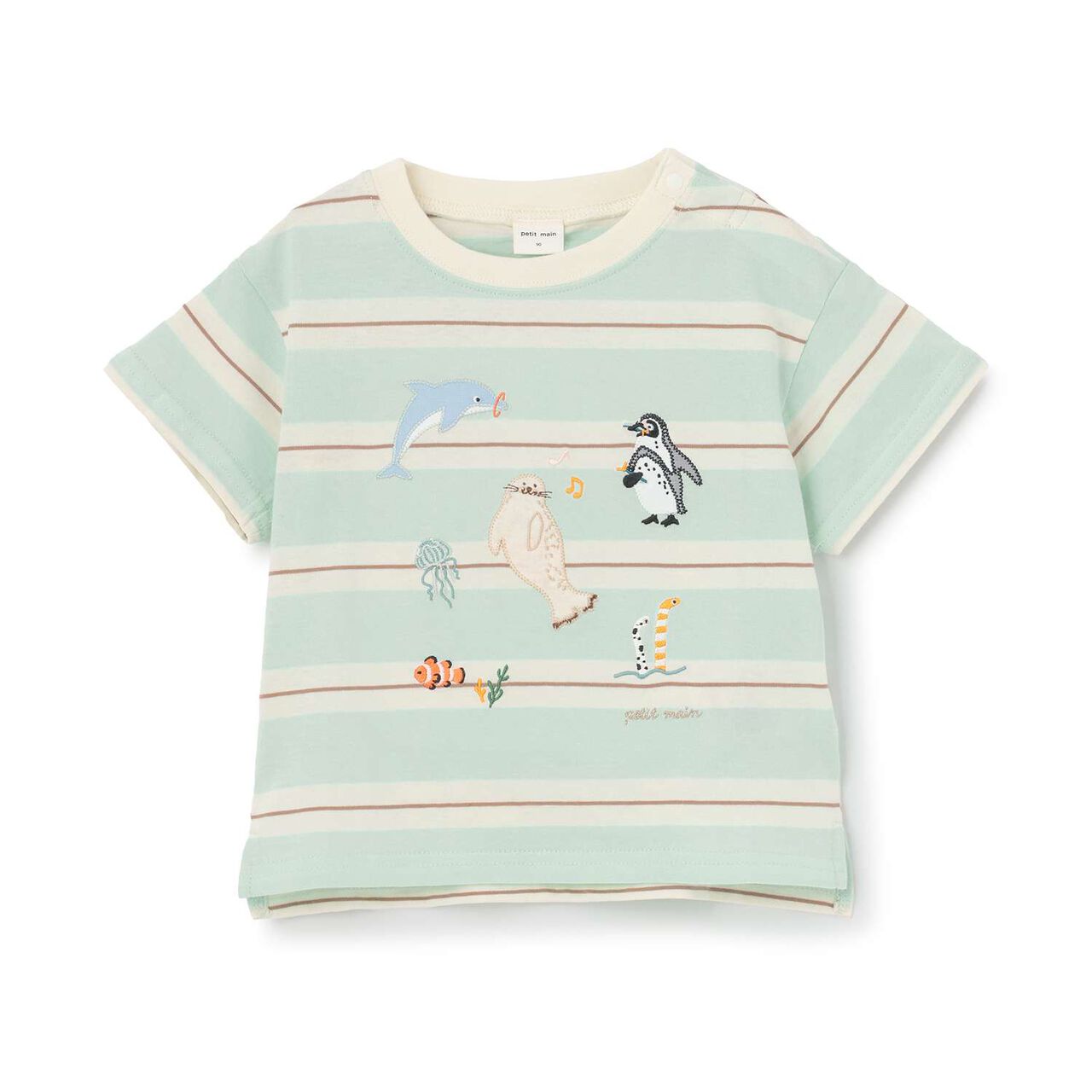 [Cool Touch] Sea Creature Appliqu&eacute; Short Sleeve T-Shirt,Off white, large image number 18