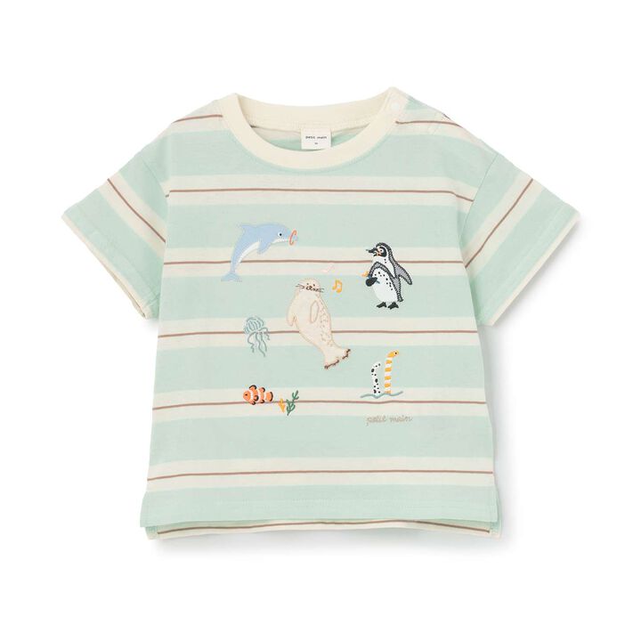 [Cool Touch] Sea Creature Appliqu&eacute; Short Sleeve T-Shirt,Off white, medium image number 18