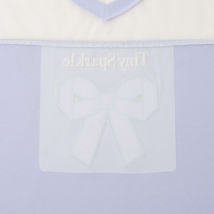 [Quick-Dry Absorbent] [Cool Touch] Mesh Docking Ribbon Appliqu&eacute; T-Shirt & Tank Top Set,Lavender, medium image number 5