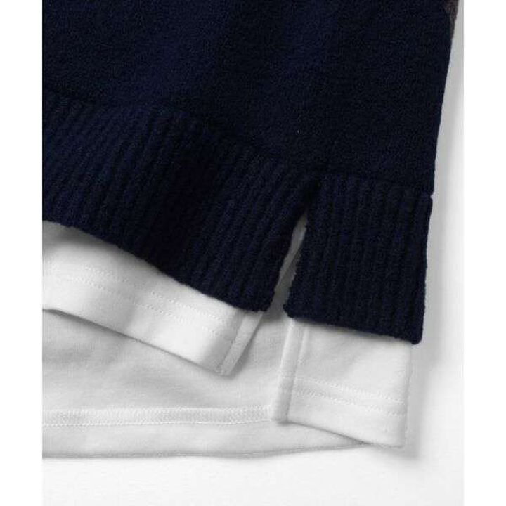 Layered Hem Airy Knitwear [Machine Washable],Light gray, medium image number 9