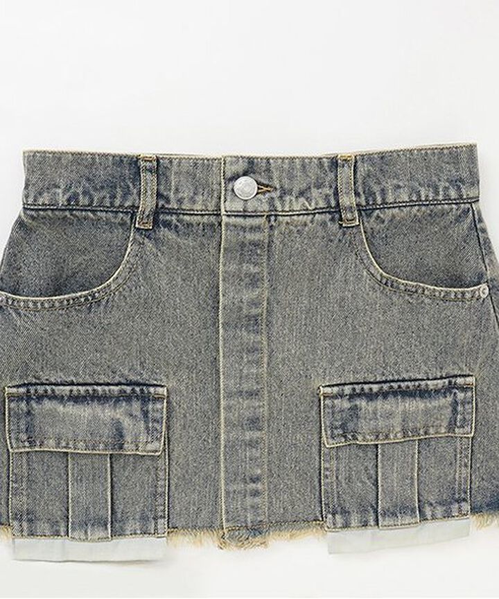 Wrap Denim Wide Pants,Navy, medium image number 7