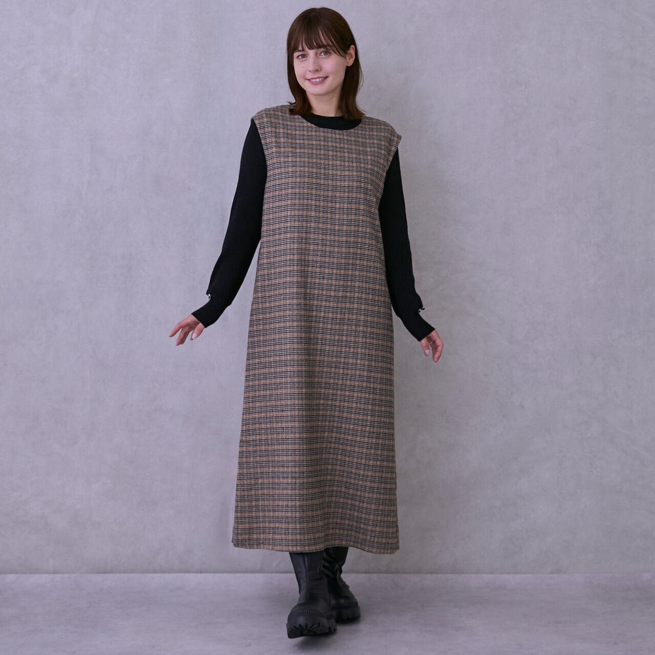 Link Ribbon Jumper Skirt,Gray, large image number 7