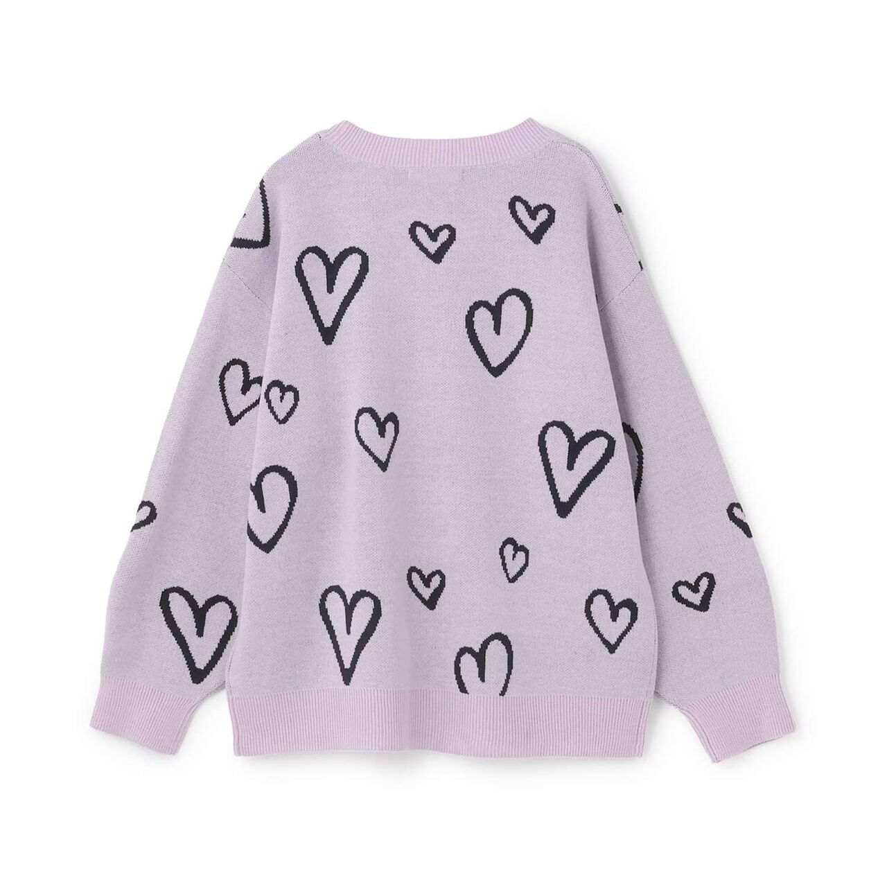 [7days/Washable] Heart Pattern Cardigan,Lavender, large image number 12