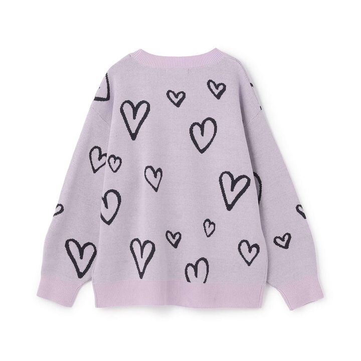 [7days/Washable] Heart Pattern Cardigan,Lavender, medium image number 12