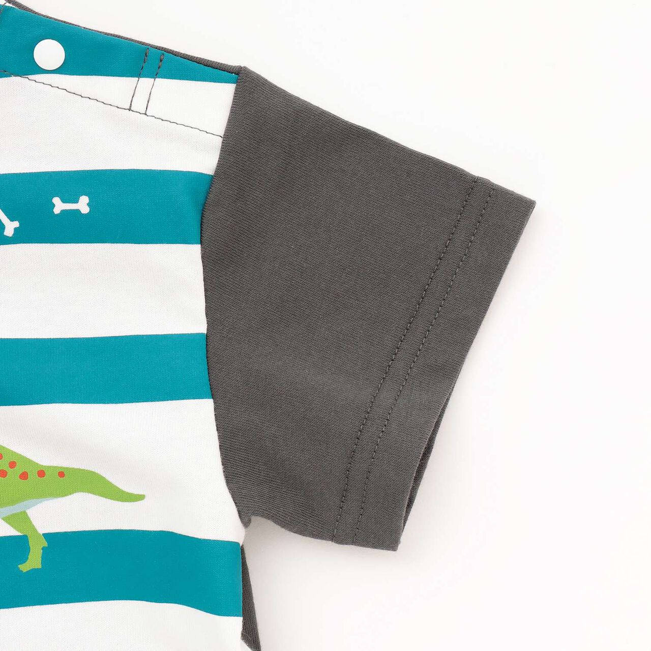 [Popular Item Restocked] Dinosaur Print Stripe Short Sleeve T-Shirt [Not Available at Physical Stores],Green, large image number 3