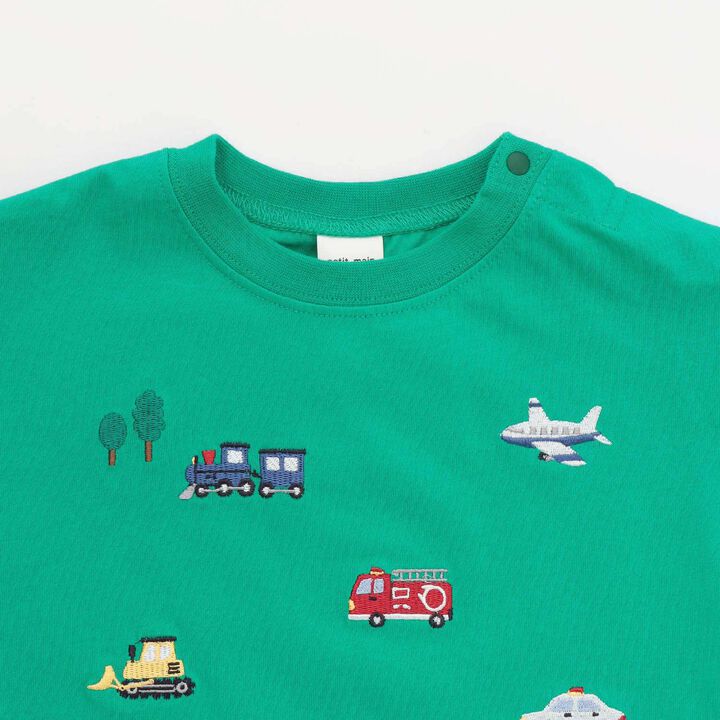 Cool Touch Working Vehicles Embroidered Short Sleeve T-Shirt,Green, medium image number 7