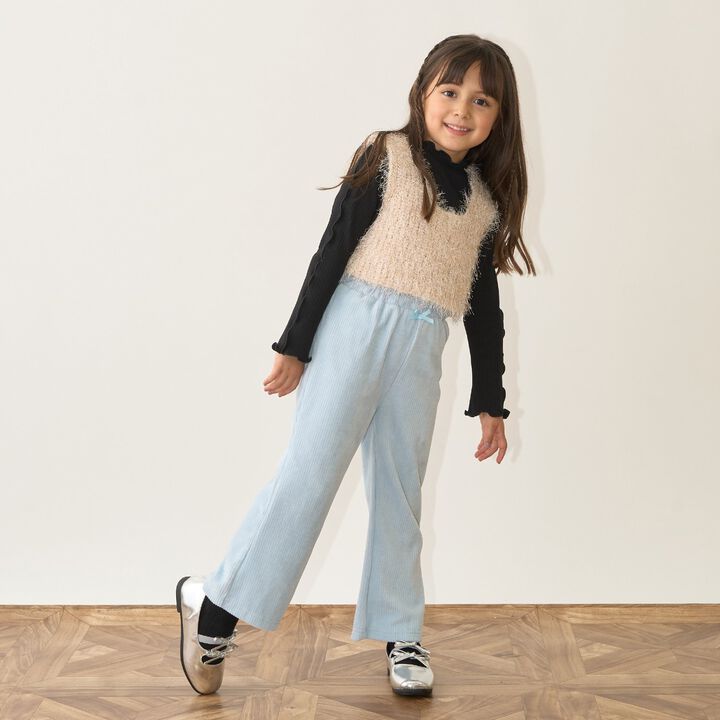 [Either Way Fine] Lame Feather Knit Vest,Light beige, medium image number 23