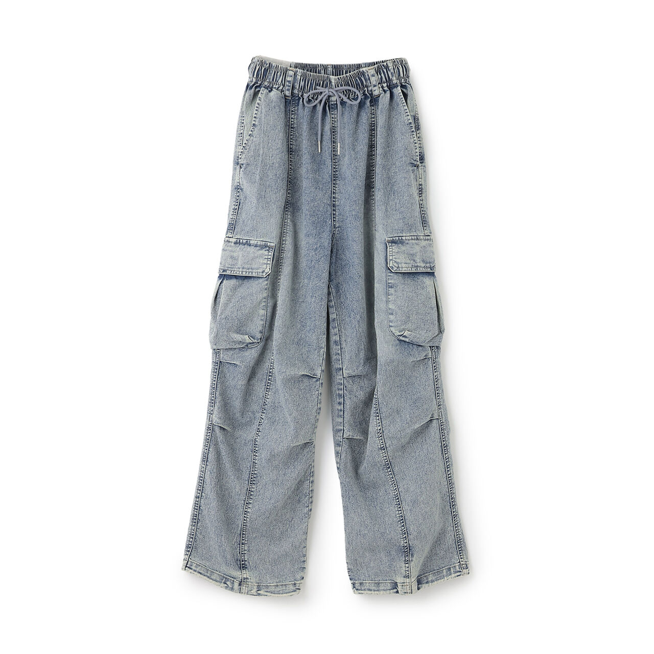 [LTXC/ME DENIM] Stretch Quick-Dry Denim Cargo Pants with Belt Loops,Blue, large image number 12