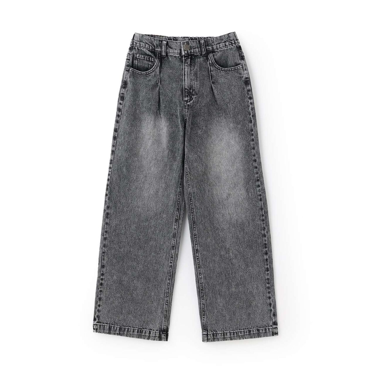 [LTXC] Tack Wide Denim Pants [Set Available],Gray, large image number 8
