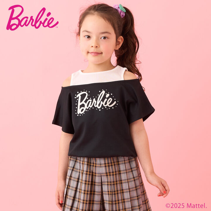 [Stain-resistant and Water-repellent] Layered Look T-Shirt [Barbie],Black, medium image number 0