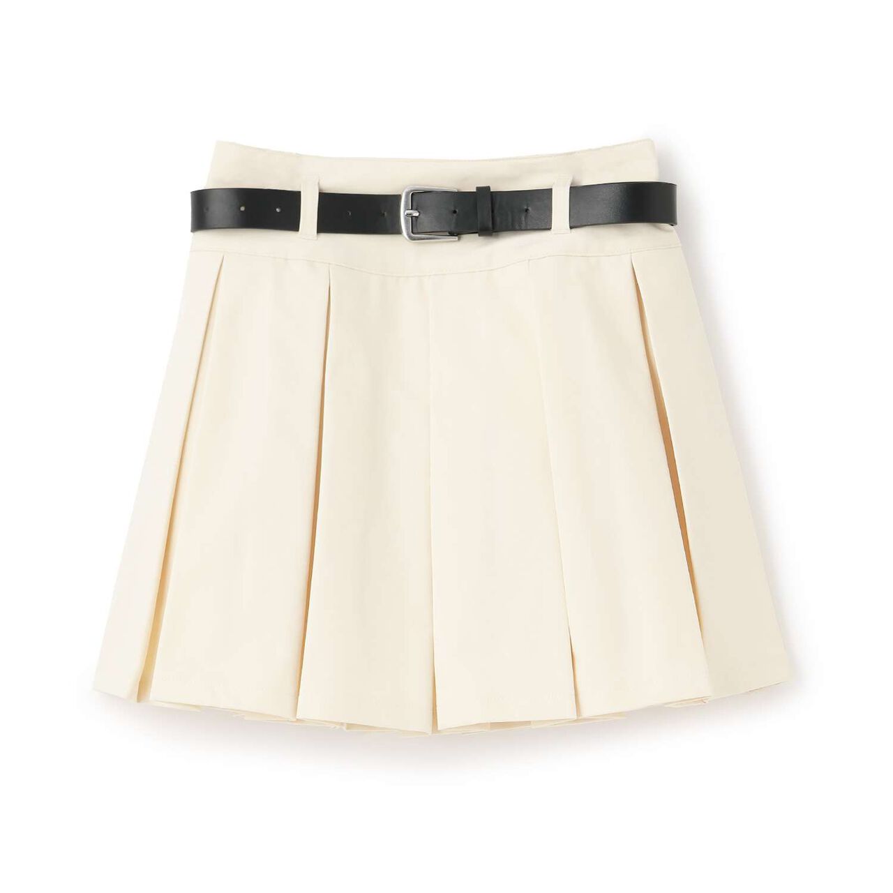 [Easy Care] Pleated Skirt with Belt,Gray, large image number 6
