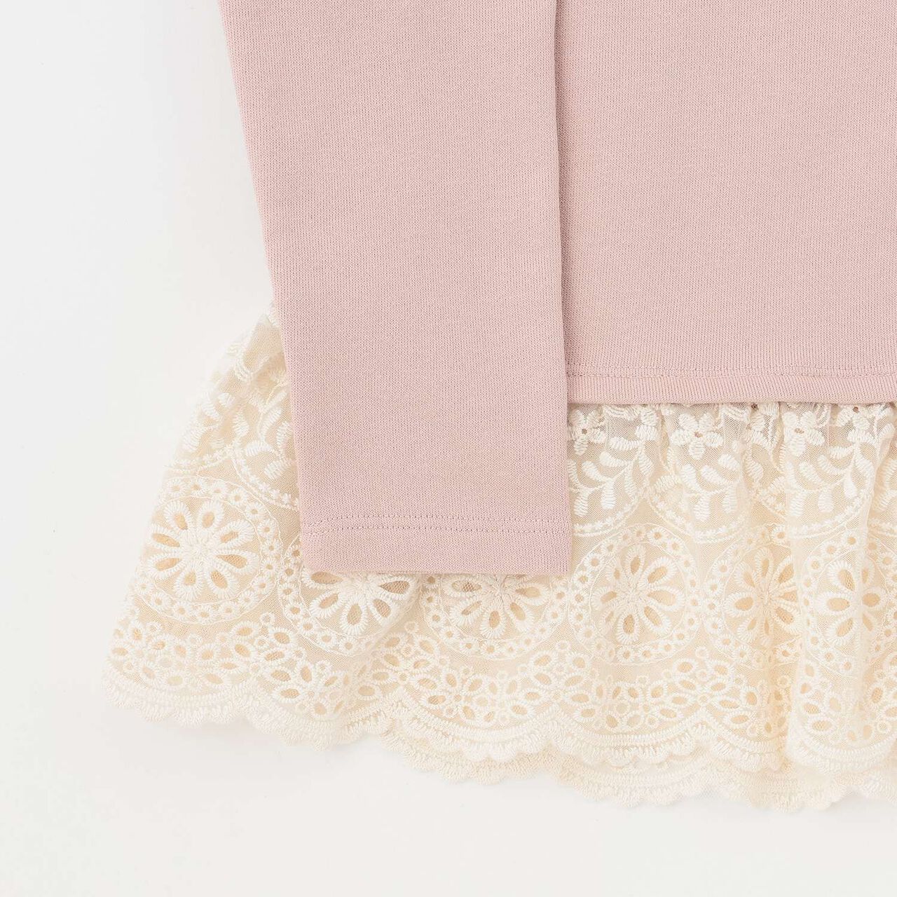 Tulle Lace Hem Tunic,Pink, large image number 6