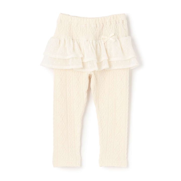 Cable Tulle Full-Length Leggings,, medium