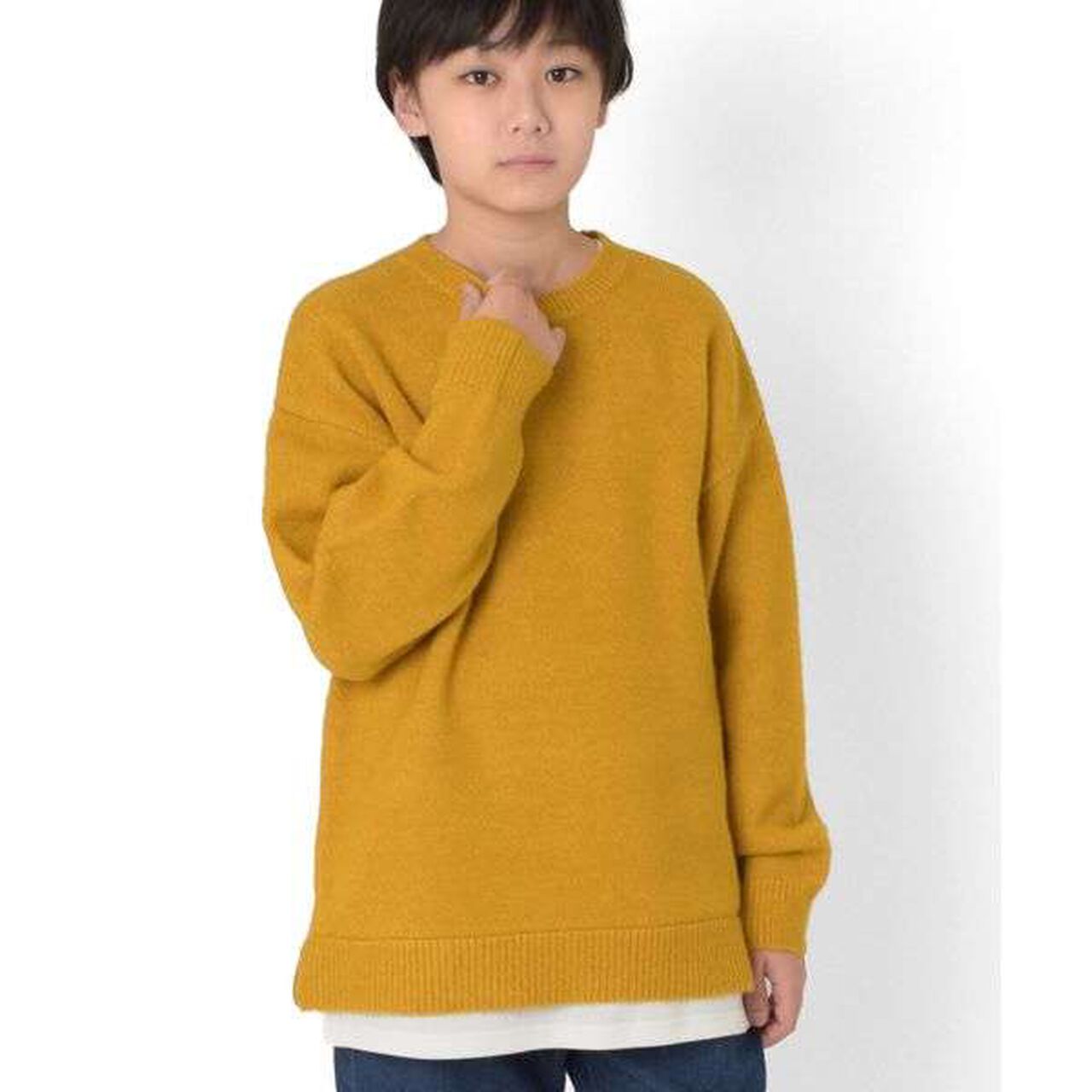 Layered Hem Airy Knitwear [Machine Washable],Light gray, large image number 20