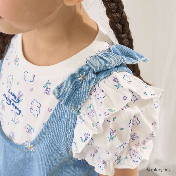 100% Cotton Lovely Monmon Quick-Dry UV Puff Sleeve All-Over Print T-Shirt,Yellow green, medium image number 17