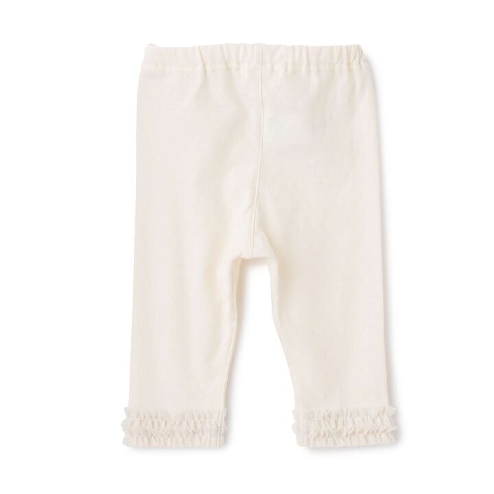 Organic Frill Leggings [Made in Japan],Pearl white, medium image number 1
