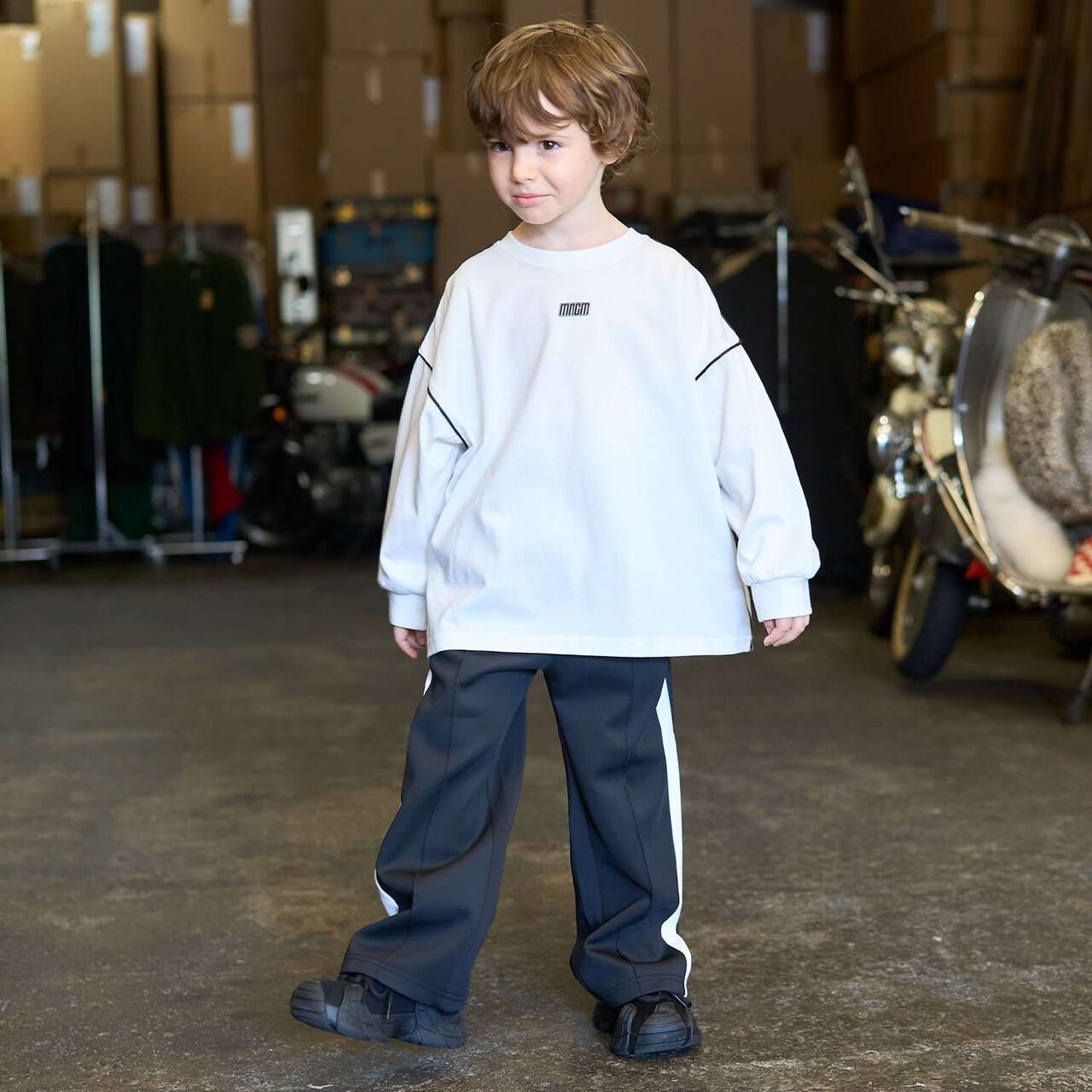 [MNCM] [Comfortable Jersey Fabric] Piping Big T-Shirt,Charcoal gray, large image number 19