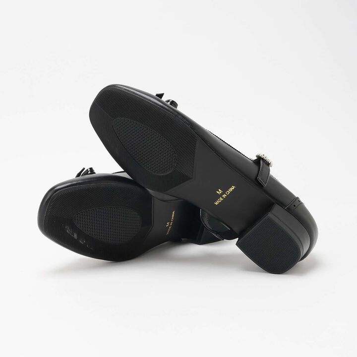 Jeweled Buckle Strap Shoes,Black, medium image number 11