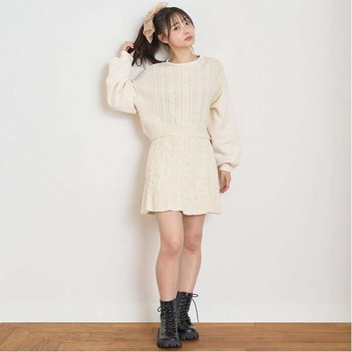 Cable Knit Set-Up,Black, medium image number 8