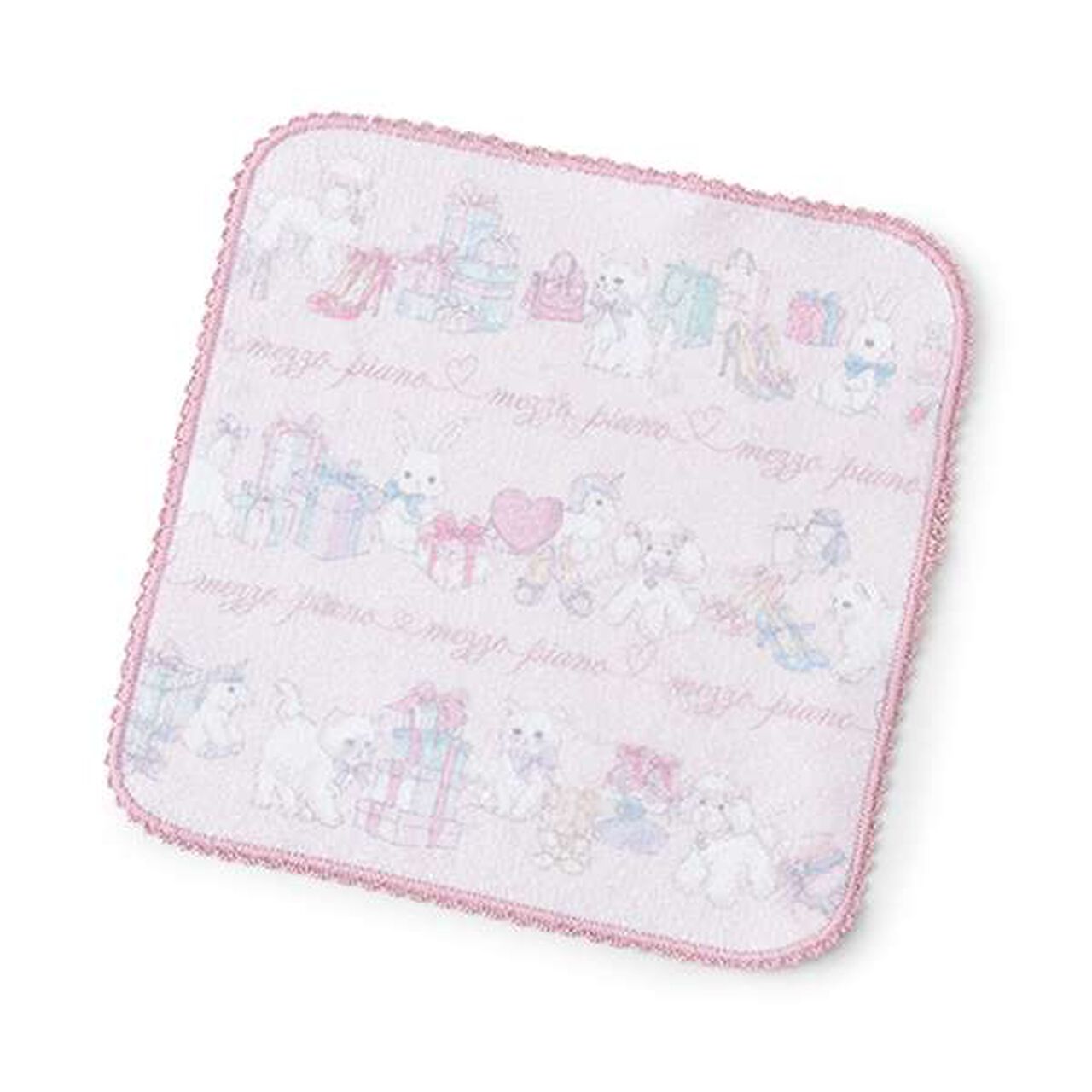 Shopping Pattern Hand Towel,Light blue, large image number 7