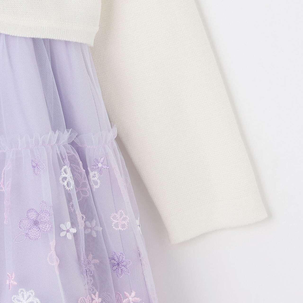 Floral Embroidery Dress & Knit Cardigan Set,Lavender, large image number 13