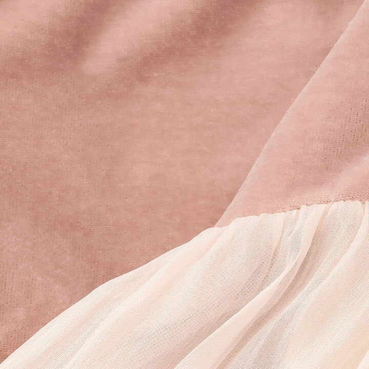 Puff Sleeve Chiffon One-Piece Dress,Black, medium image number 7