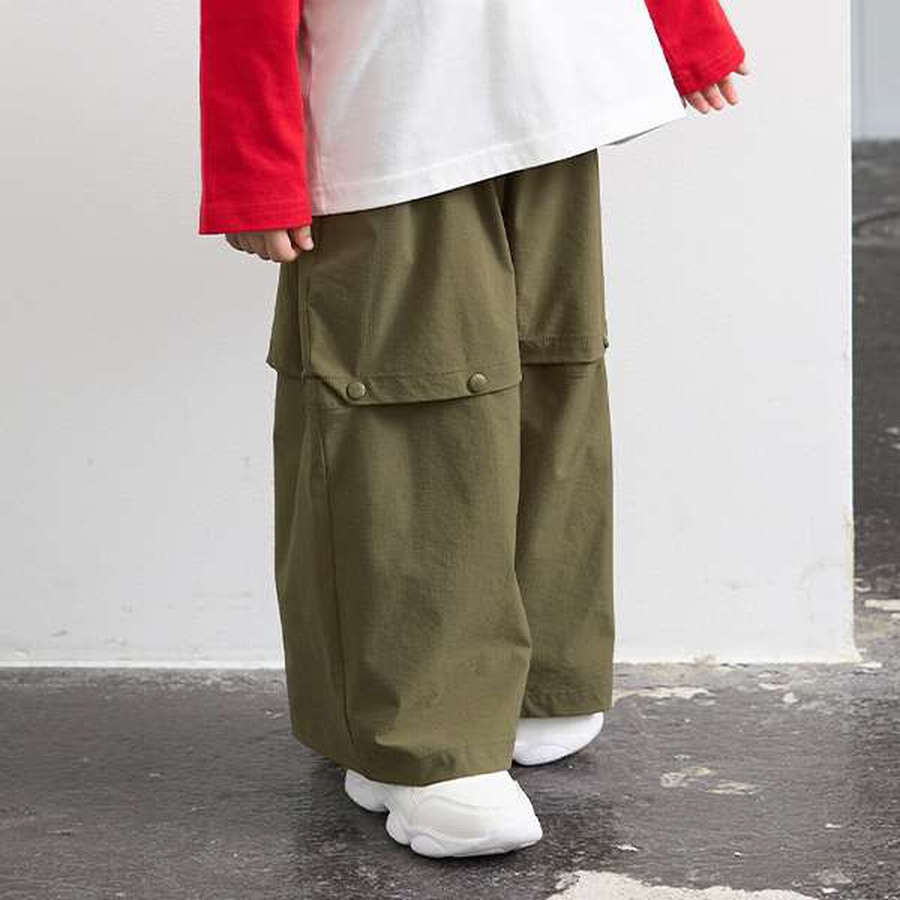 Adjustable Length 2WAY Stretch Easy Pants,Ivory, large image number 21