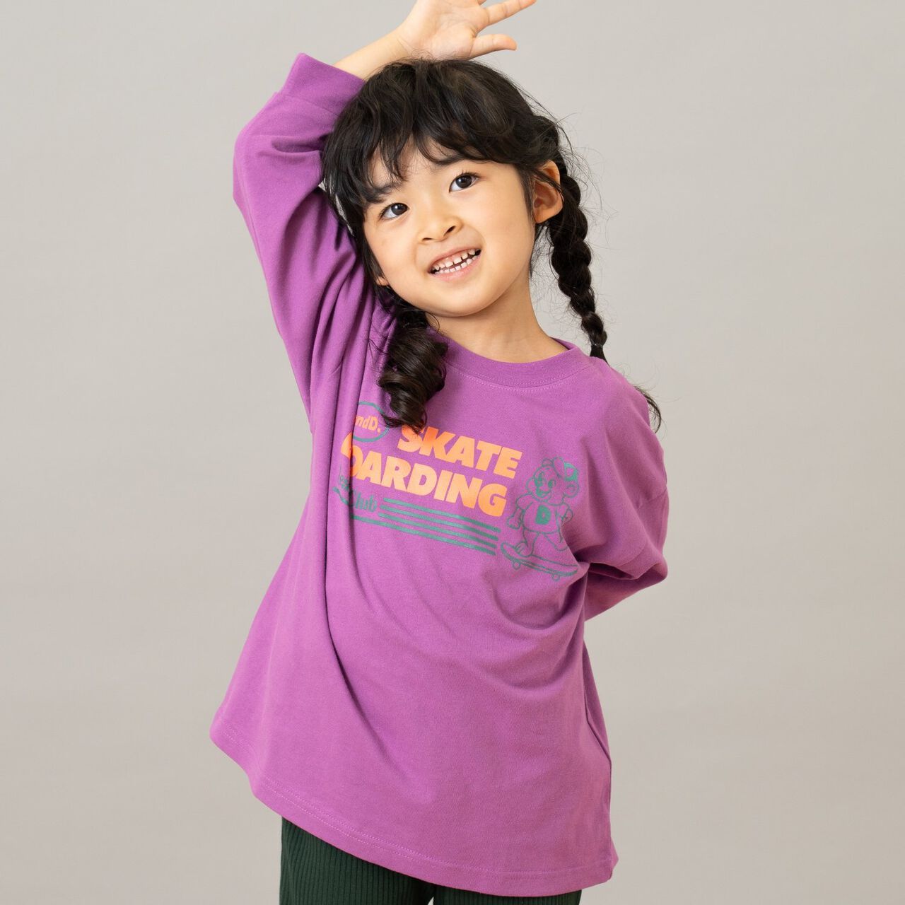 100% Cotton 365D. OFUZAKE Pattern Long Sleeve T-Shirt,Purple, large image number 0