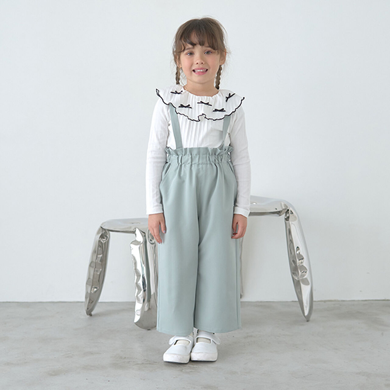 Relaxed Pants with Removable Suspenders,Beige, large image number 7