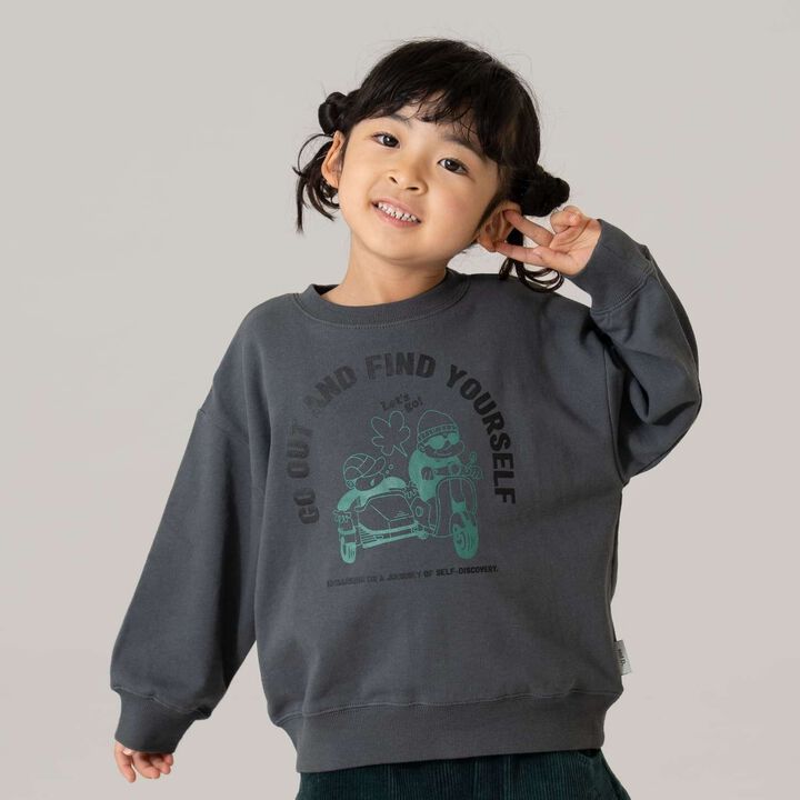 [365D.] Sweatshirt OFUZAKE Pattern Wide Pullover,Charcoal gray, medium image number 0