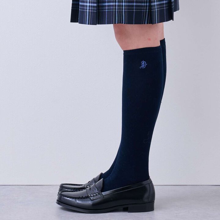 Graduation Attire One-Point Embroidery Knee-High Socks,Emerald green, medium image number 6