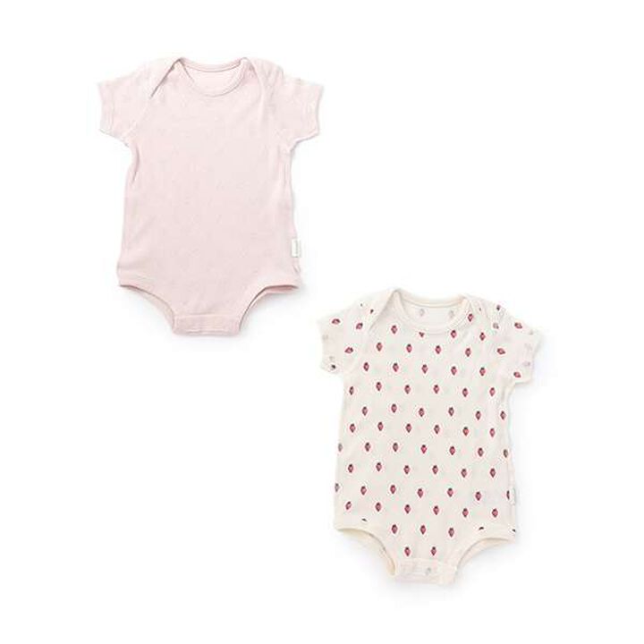 [Weak Acidity] Short-Sleeve Bodysuit,Pink, medium image number 0