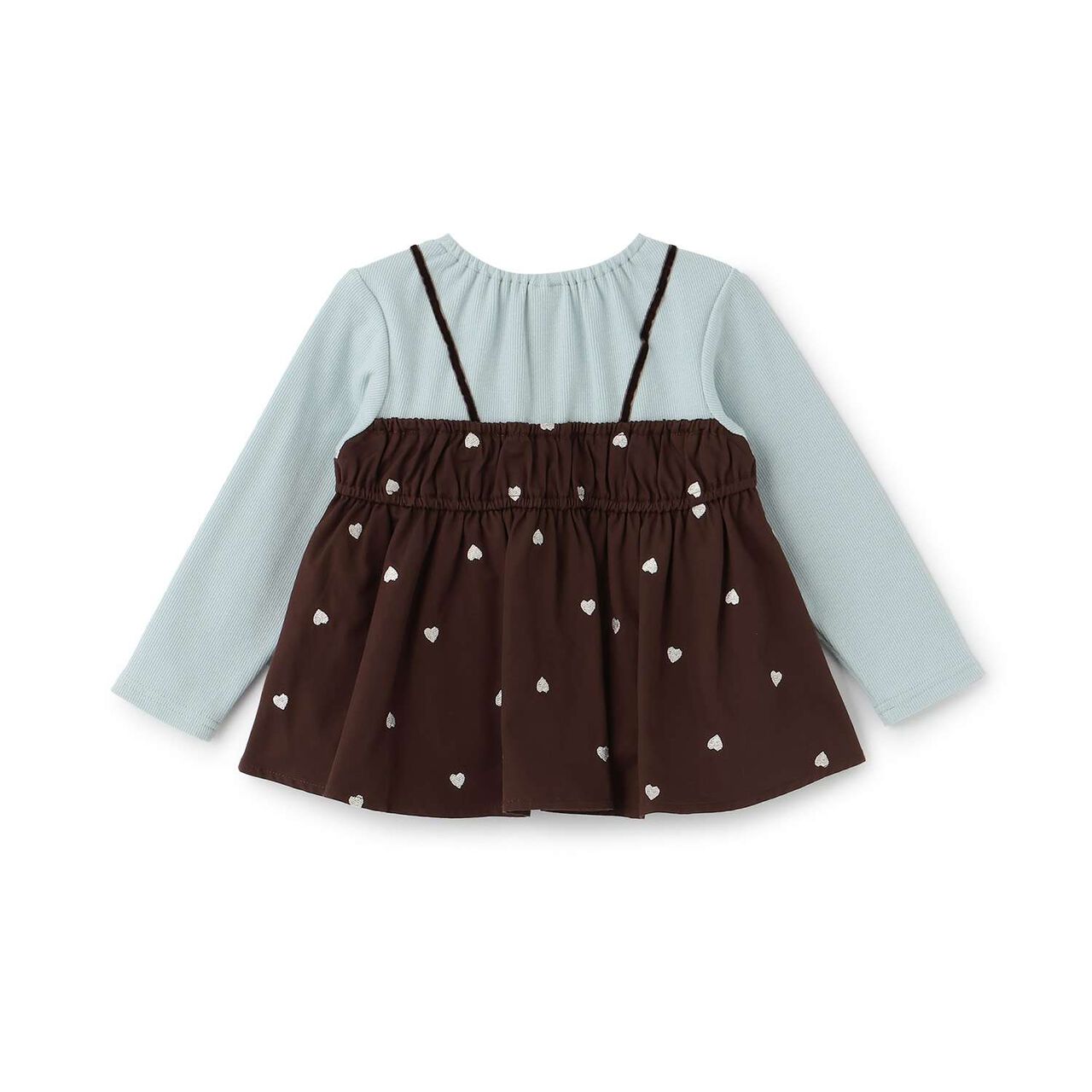 [Link] Heart Embroidered Peplum Long-Sleeve T-Shirt,Ivory, large image number 4