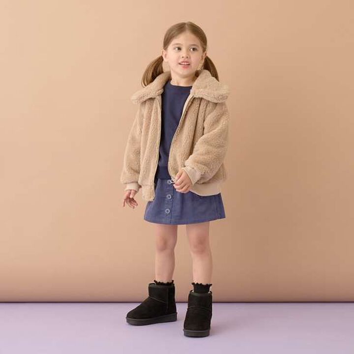 Versatile Round Collar Fleece Jacket,Beige, medium image number 3