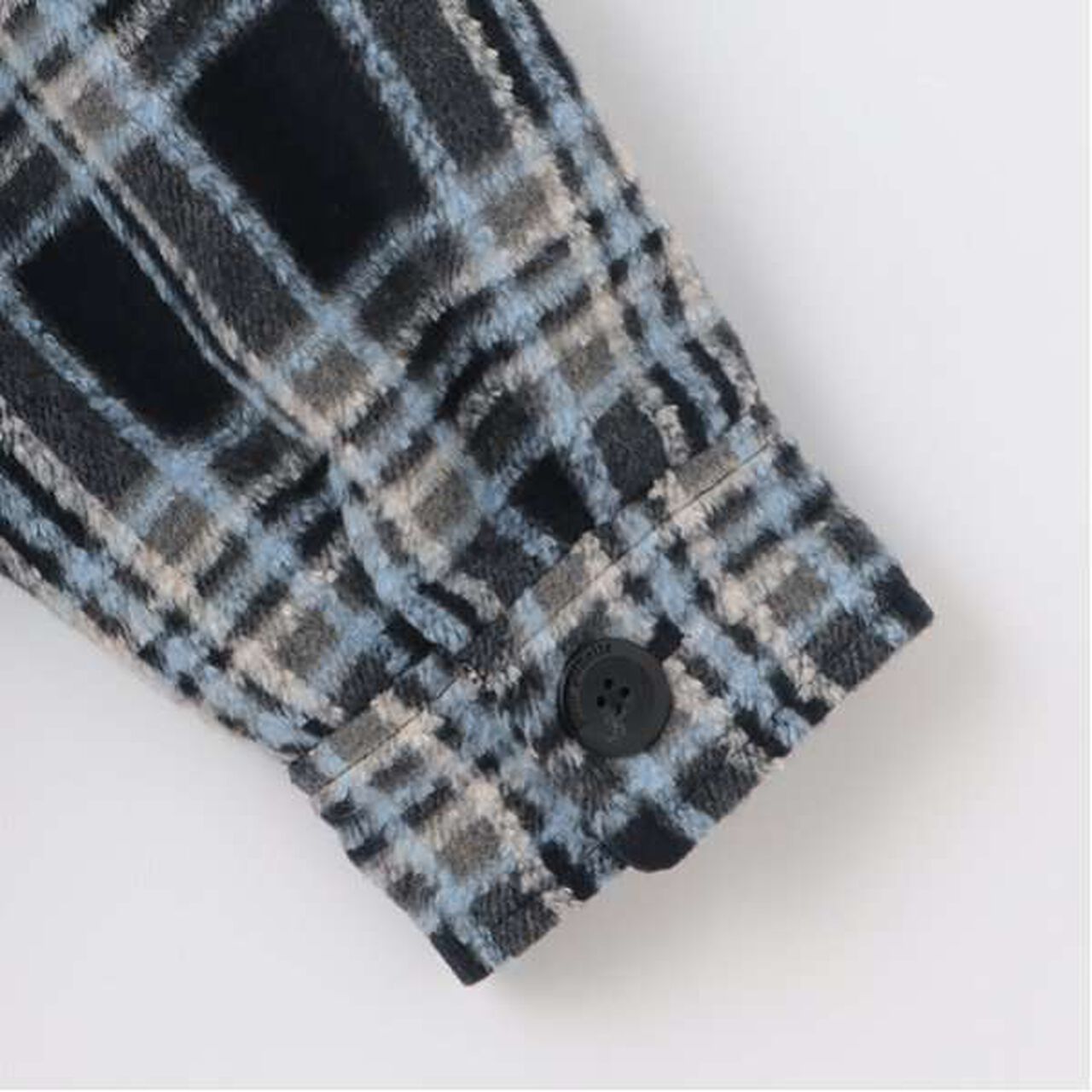 Check Cocoon Coat,Navy, large image number 13