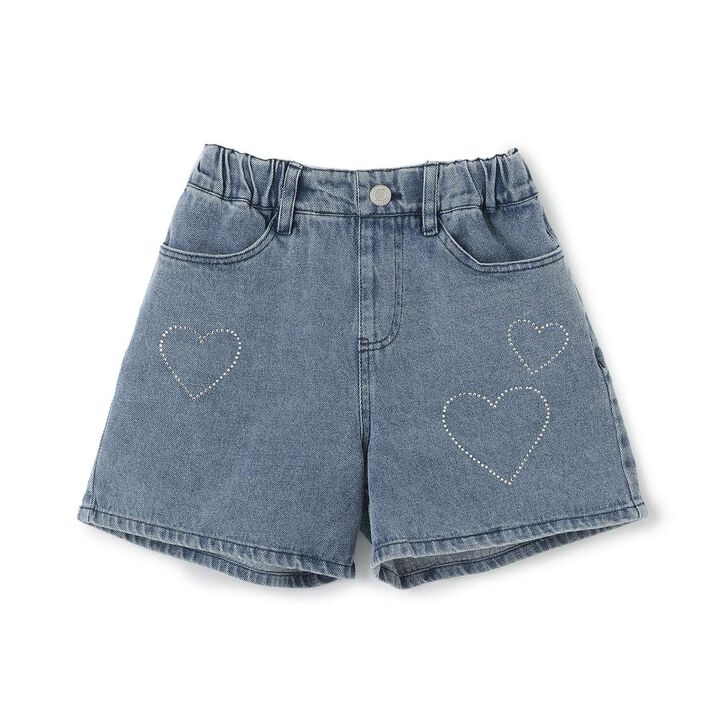 Rhinestone Denim Shorts,Black, medium image number 7