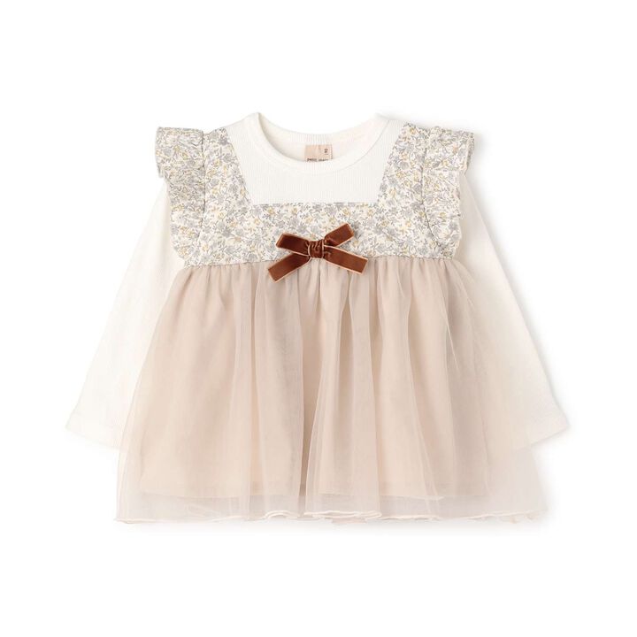 Flower Tulle Long-Sleeve T-Shirt,, medium