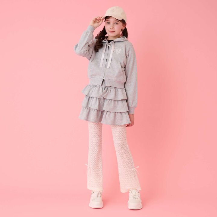Frilly Tiered Skirt & Lace Pants Set,Ivory, medium image number 16