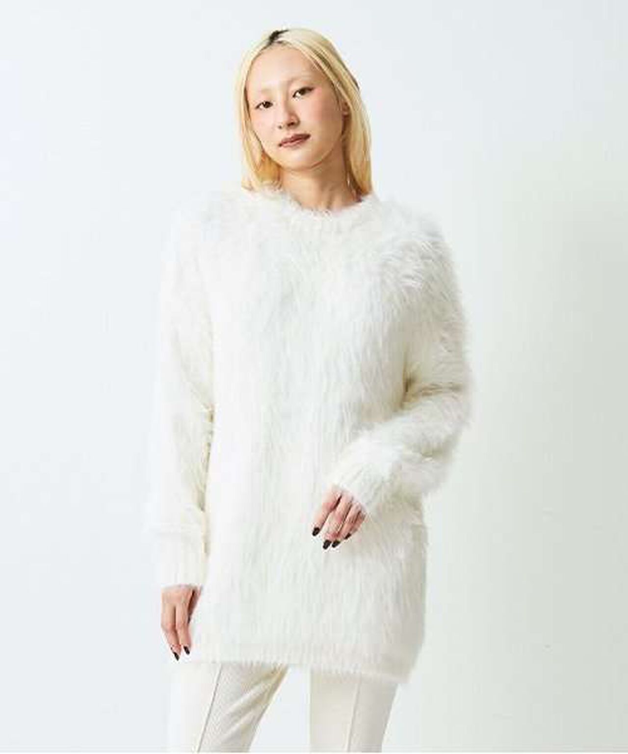 Shaggy Mini One-Piece Dress,Mocha tea, large image number 18