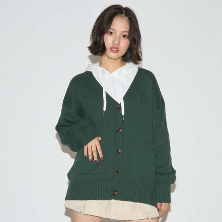 [Lovetoxic Girl Collaboration] School Cardigan,Green, medium image number 0